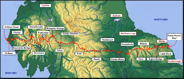 C2c Walk Route Map The First Walk - The "C2C" - A Long Walk